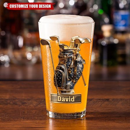 Suchen Sie nach Bällen - Personalisiertes Golf-Bierglas